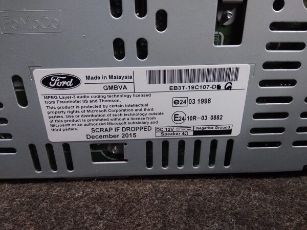 2016 FORD RANGER RADIO/CD/DVD/SAT/TV