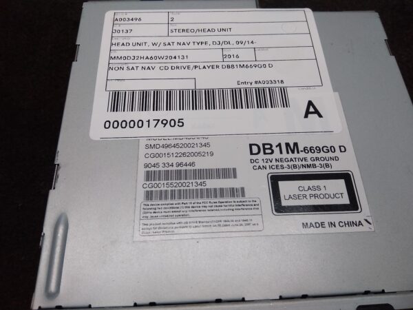 2016 MAZDA 2 RADIO/CD/DVD/SAT/TV